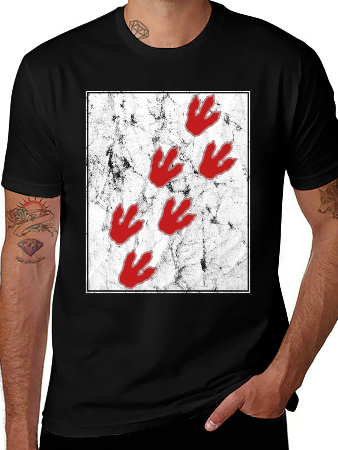 Variant 22 of Dinosaur Paw Print Graphic Tee