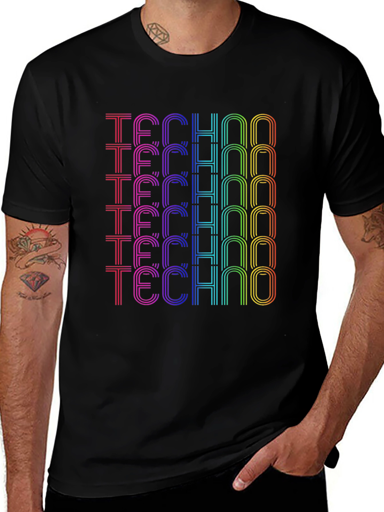 Retro Techno Rainbow T-Shirt