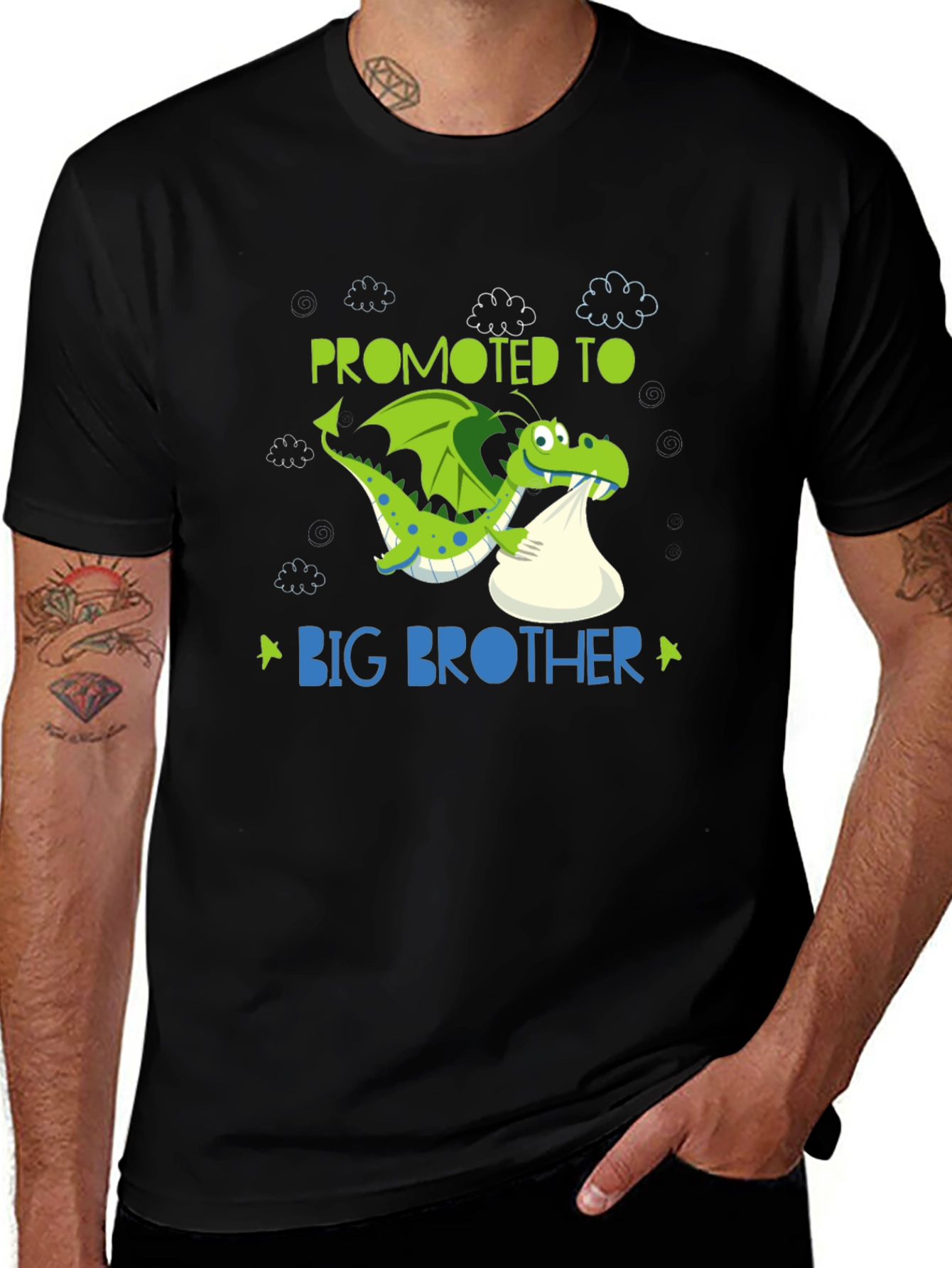 Variant 10 of Promoted to Big Brother T-Shirt - Dragon Design