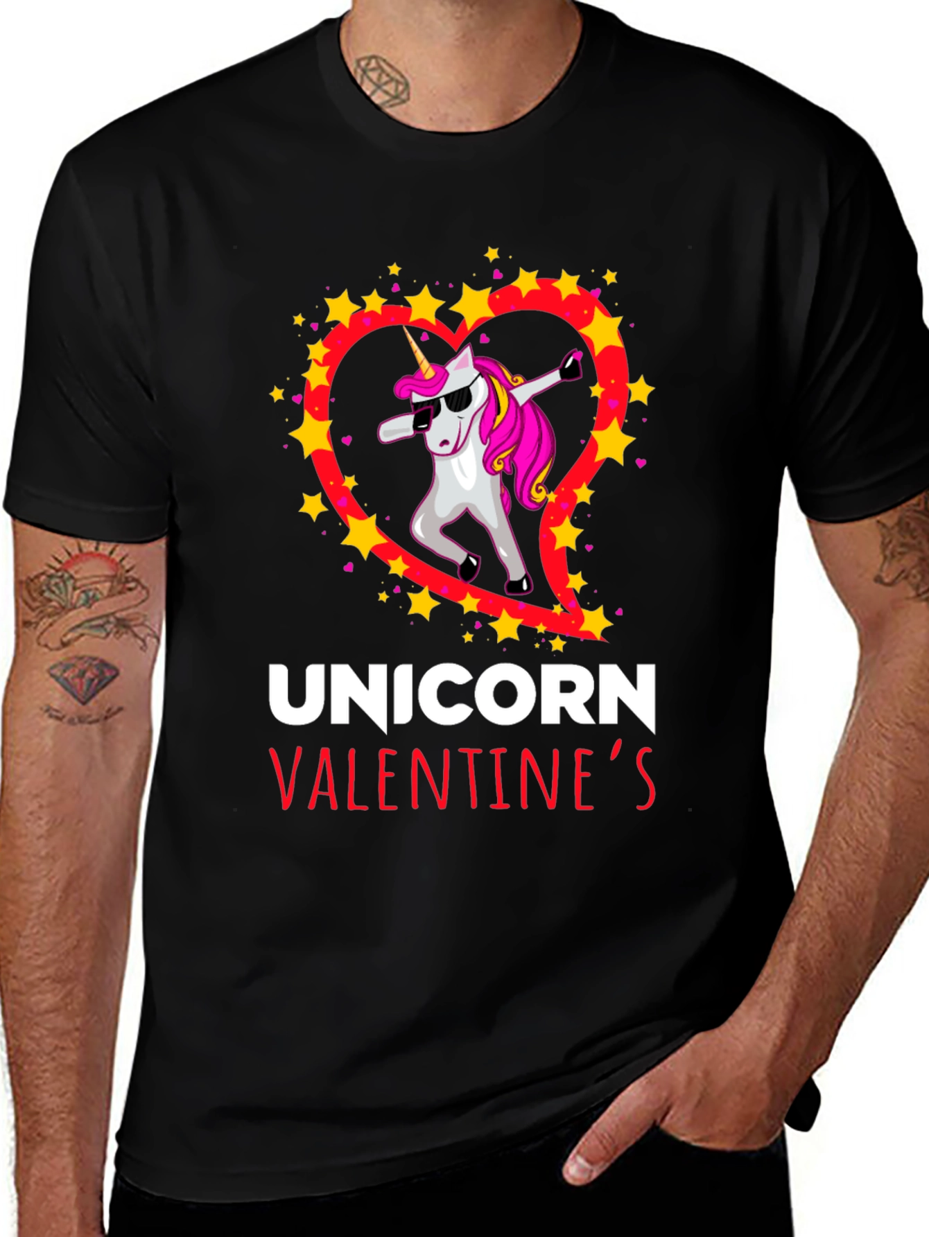 Unicorn Valentine's Day Dabbing T-Shirt