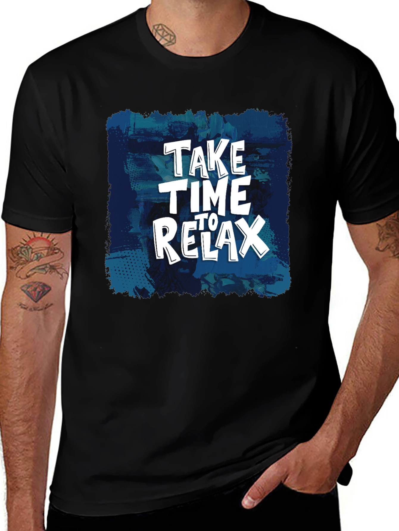 Variant 20 of Relax Graphic Tee - Black Casual Comfort