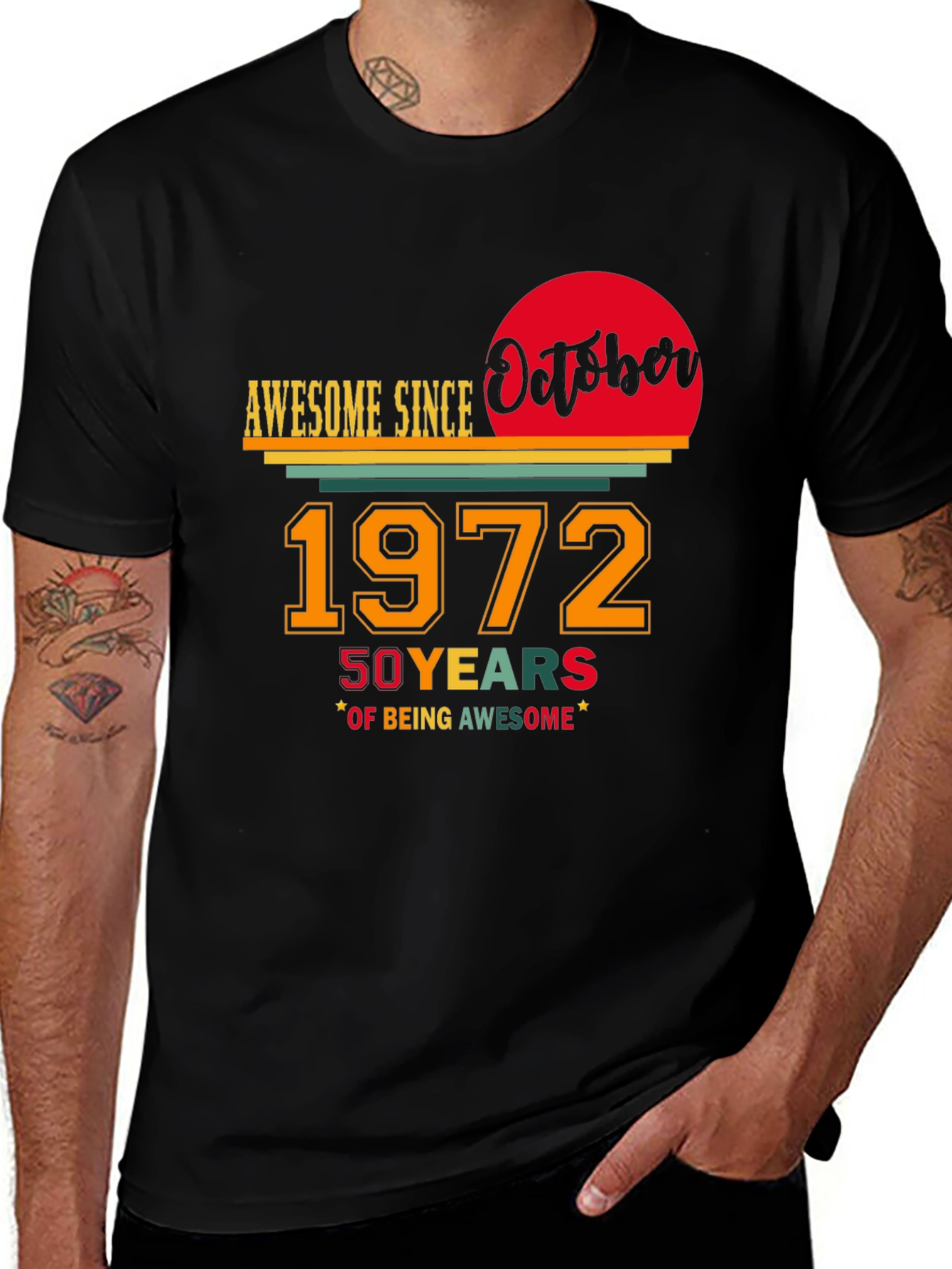 Variant 29 of Awesome Since October 1972 50th Birthday T-Shirt