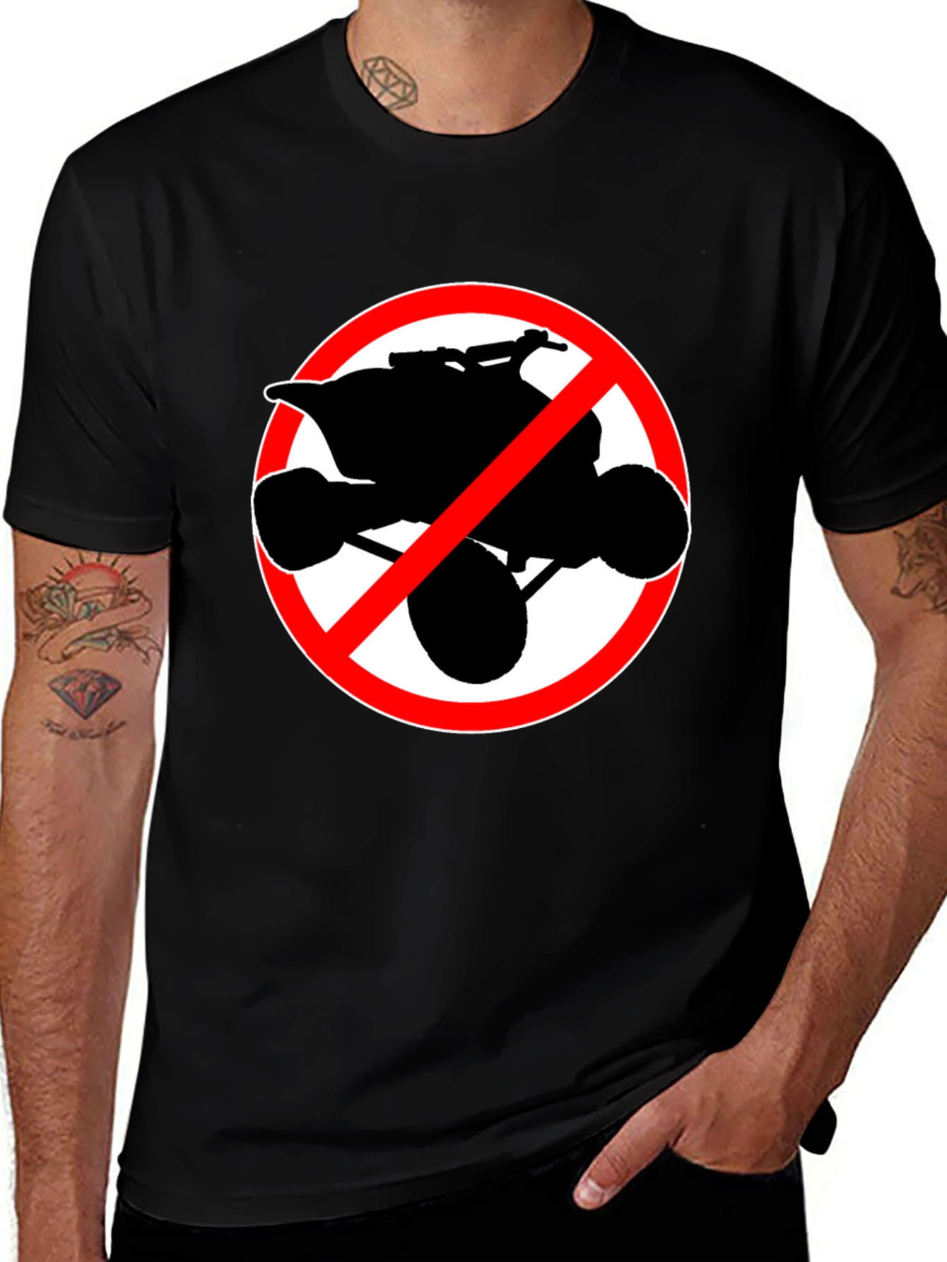 No ATV Black T-Shirt - Off-Road Vehicle Ban