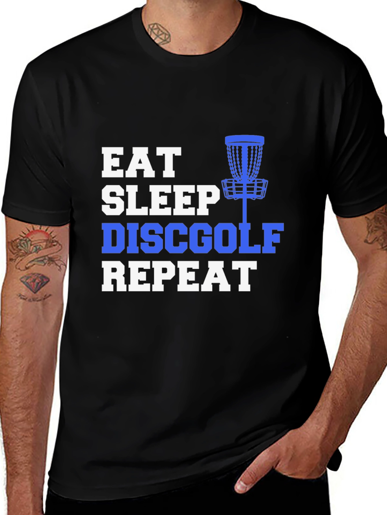 Variant 15 of Eat Sleep Disc Golf Repeat Black T-Shirt