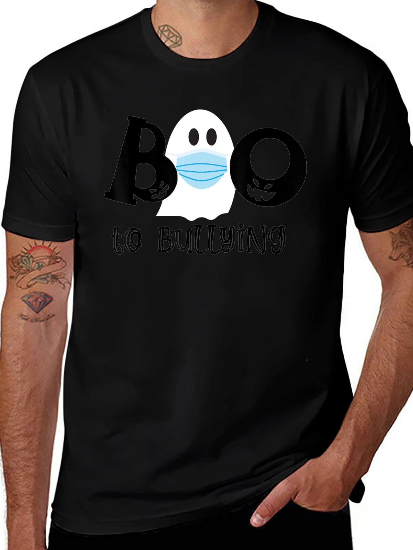 Boo to Bullying Ghost Graphic Tee - Anti-Bullying Shirt