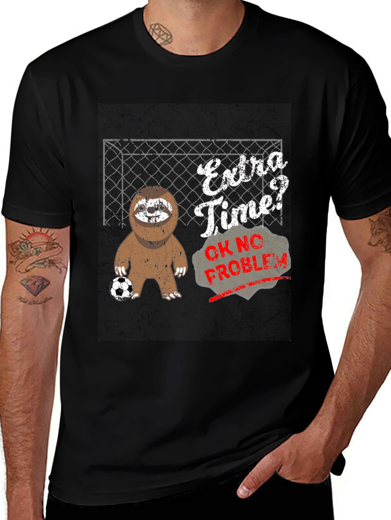 Variant 8 of Extra Time? Sloth Soccer Graphic Tee