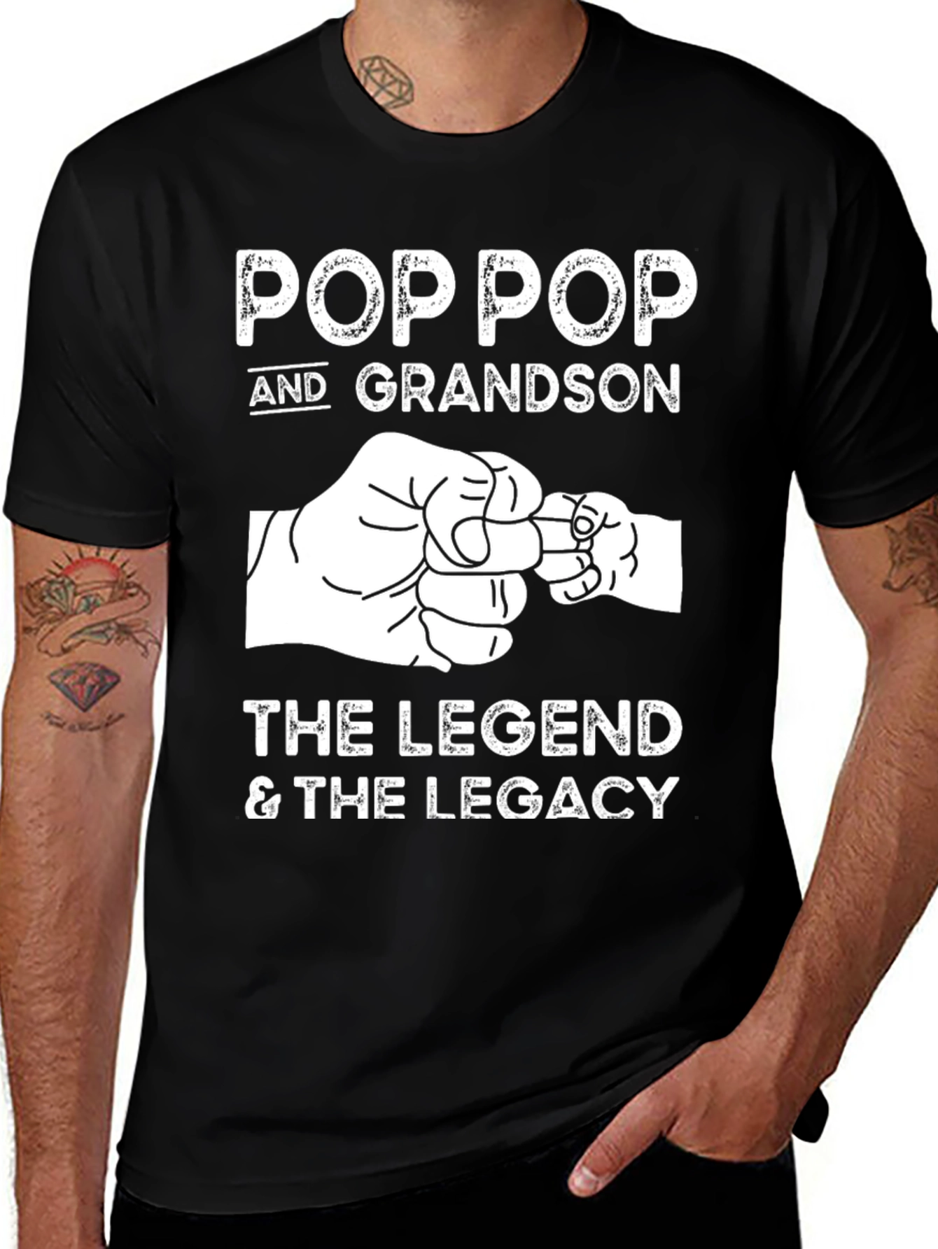 Pop Pop & Grandson Legend Legacy Black T-Shirt