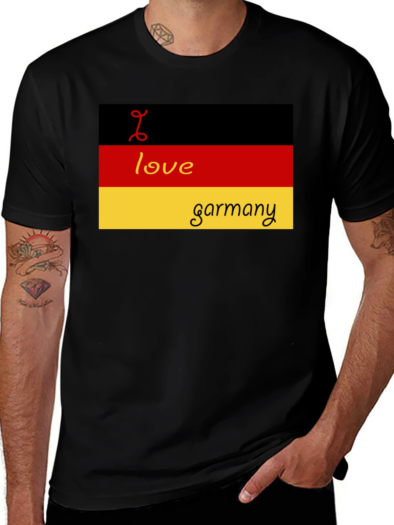 Variant 30 of I Love Germany Flag Graphic T-Shirt