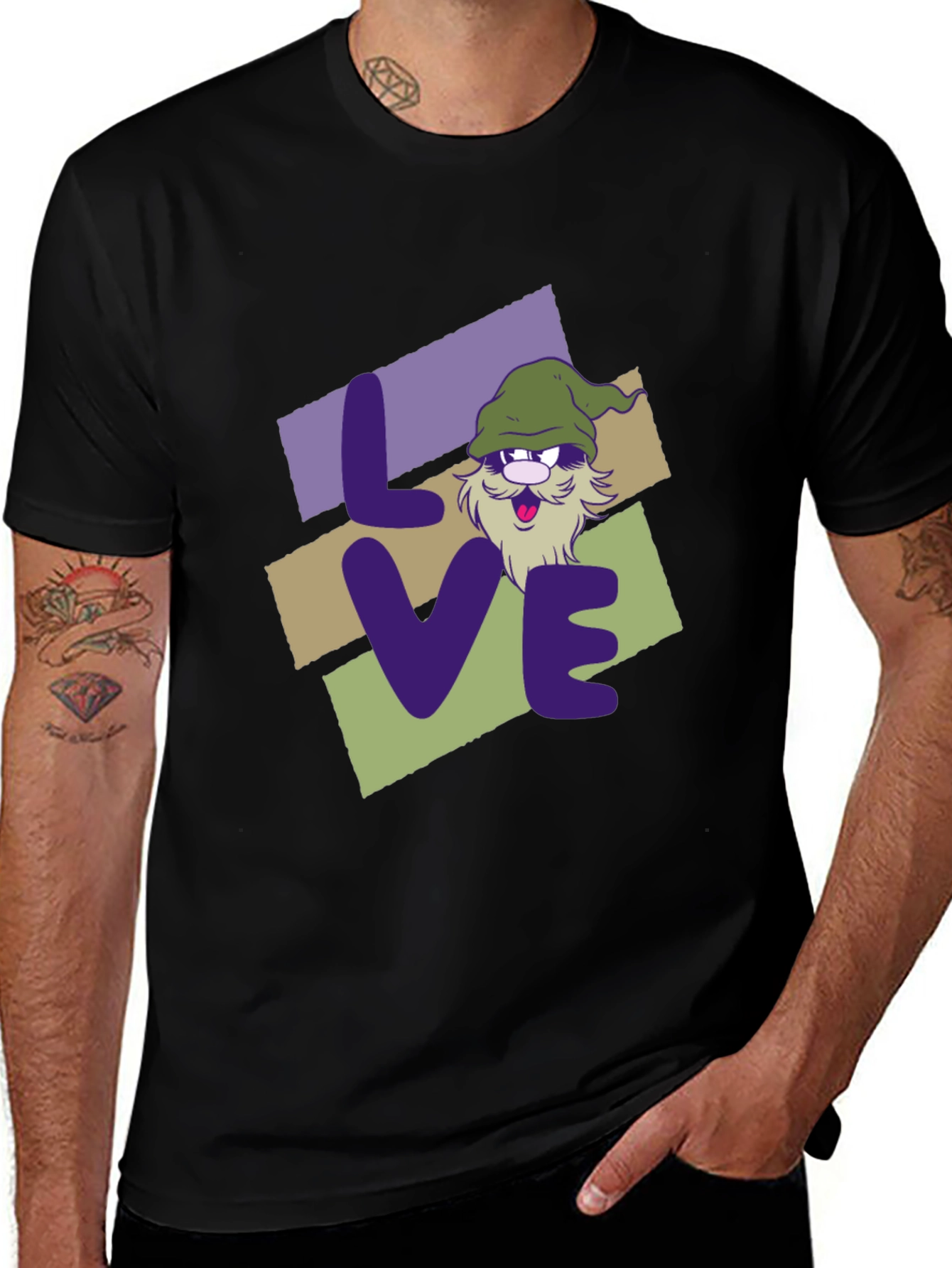 Variant 27 of Whimsical Love Graphic Tee - Funny Gnome Design