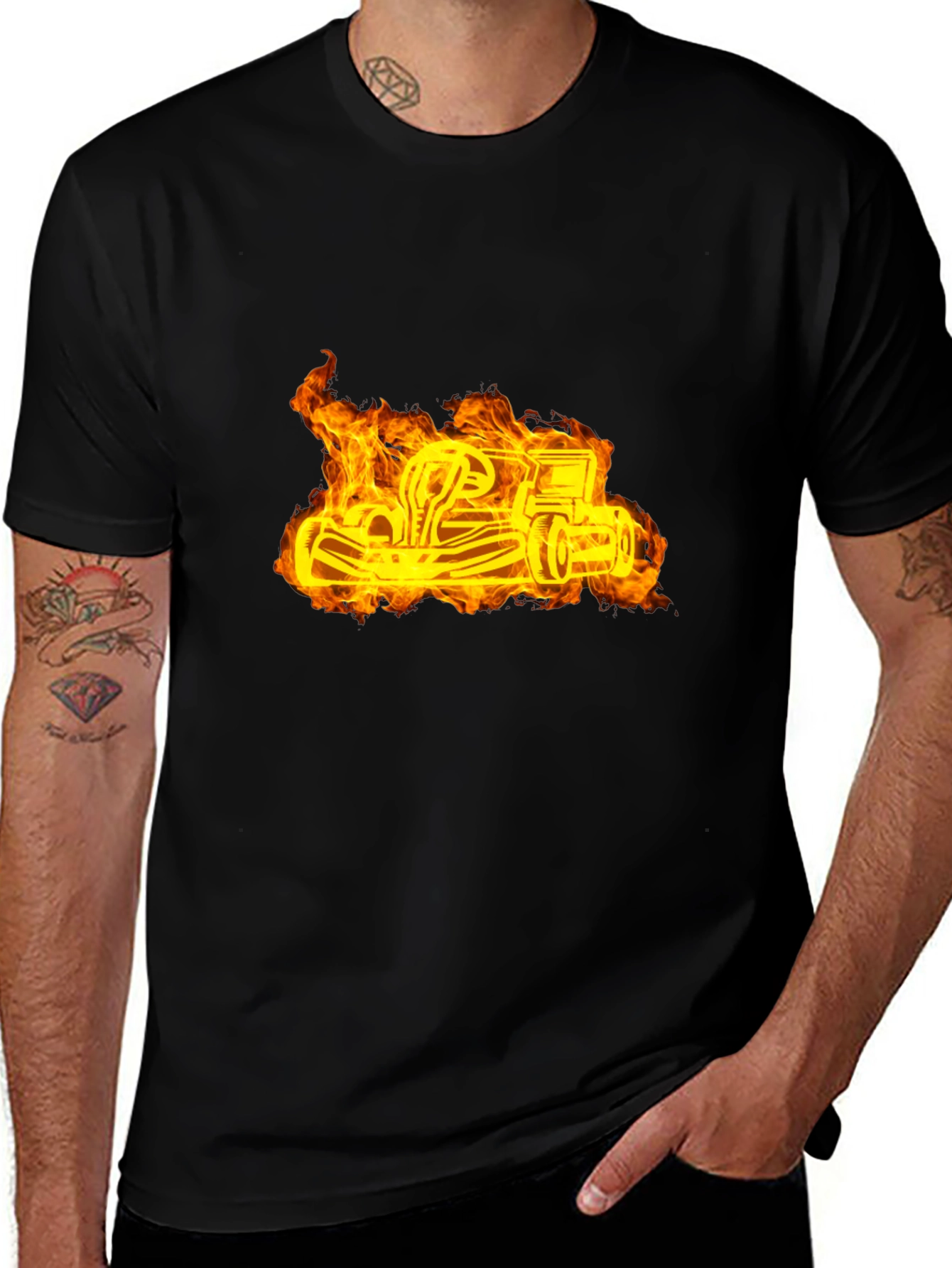 Variant 9 of Fiery Go-Kart T-Shirt - Speed Demon Style