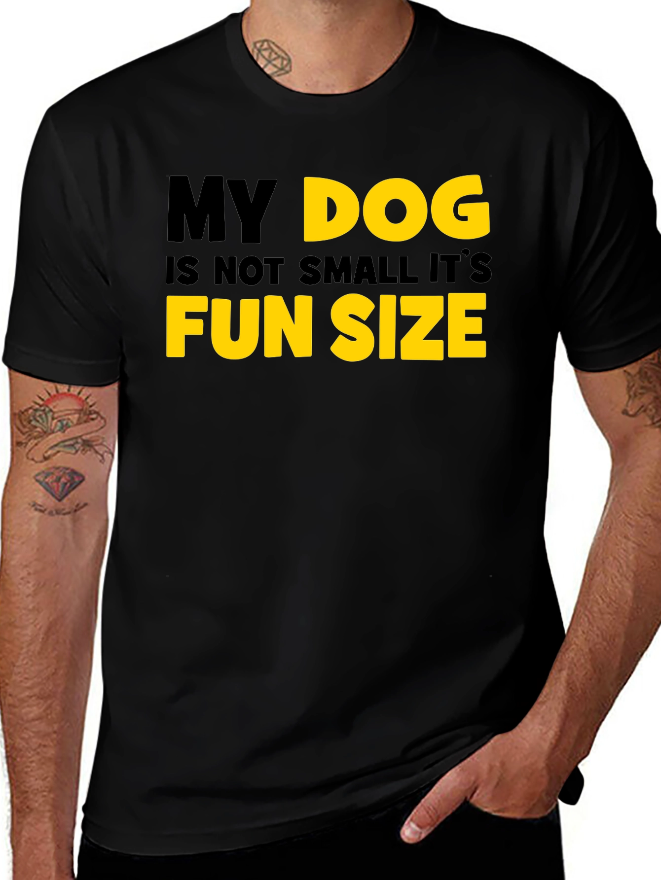Variant 19 of Fun Size Dog T-Shirt - Black Cotton Tee