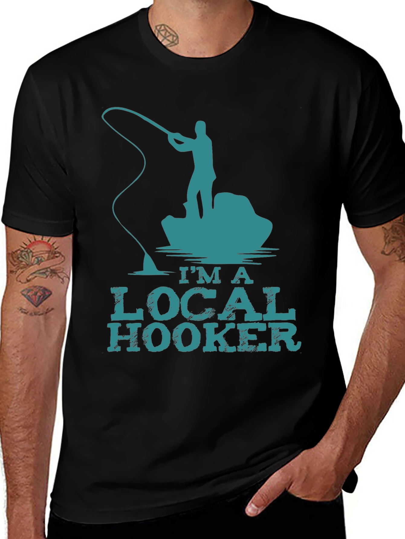 Variant 28 of I'm a Local Hooker T-Shirt - Fishing Humor Tee