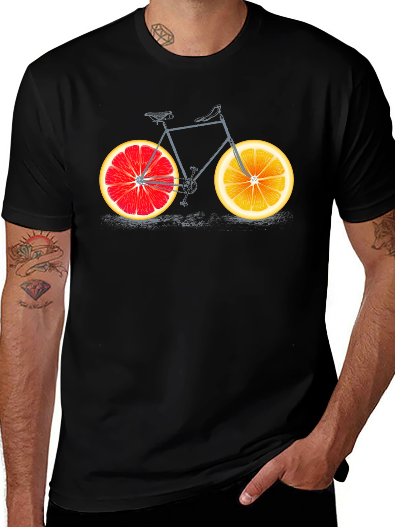 Variant 26 of Citrus Bicycle Graphic T-Shirt