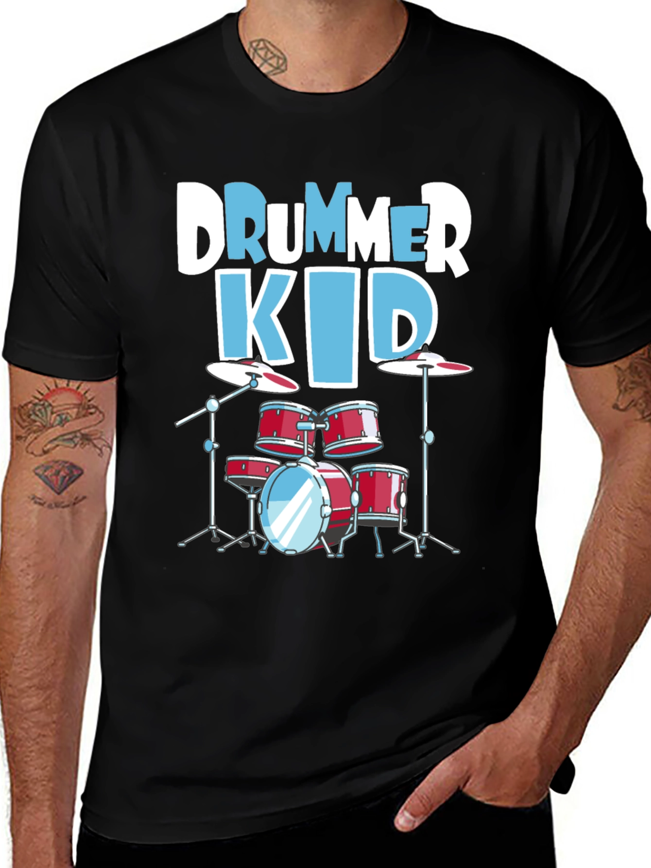 Variant 15 of Drummer Kid Graphic Tee - Music Lover T-Shirt