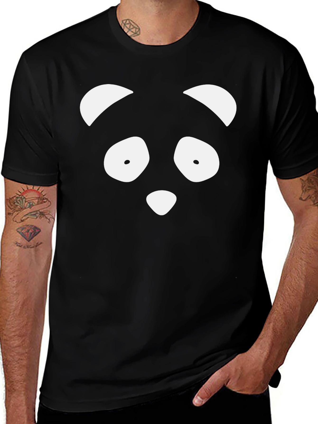 Variant 2 of Panda Face Graphic Print T-Shirt