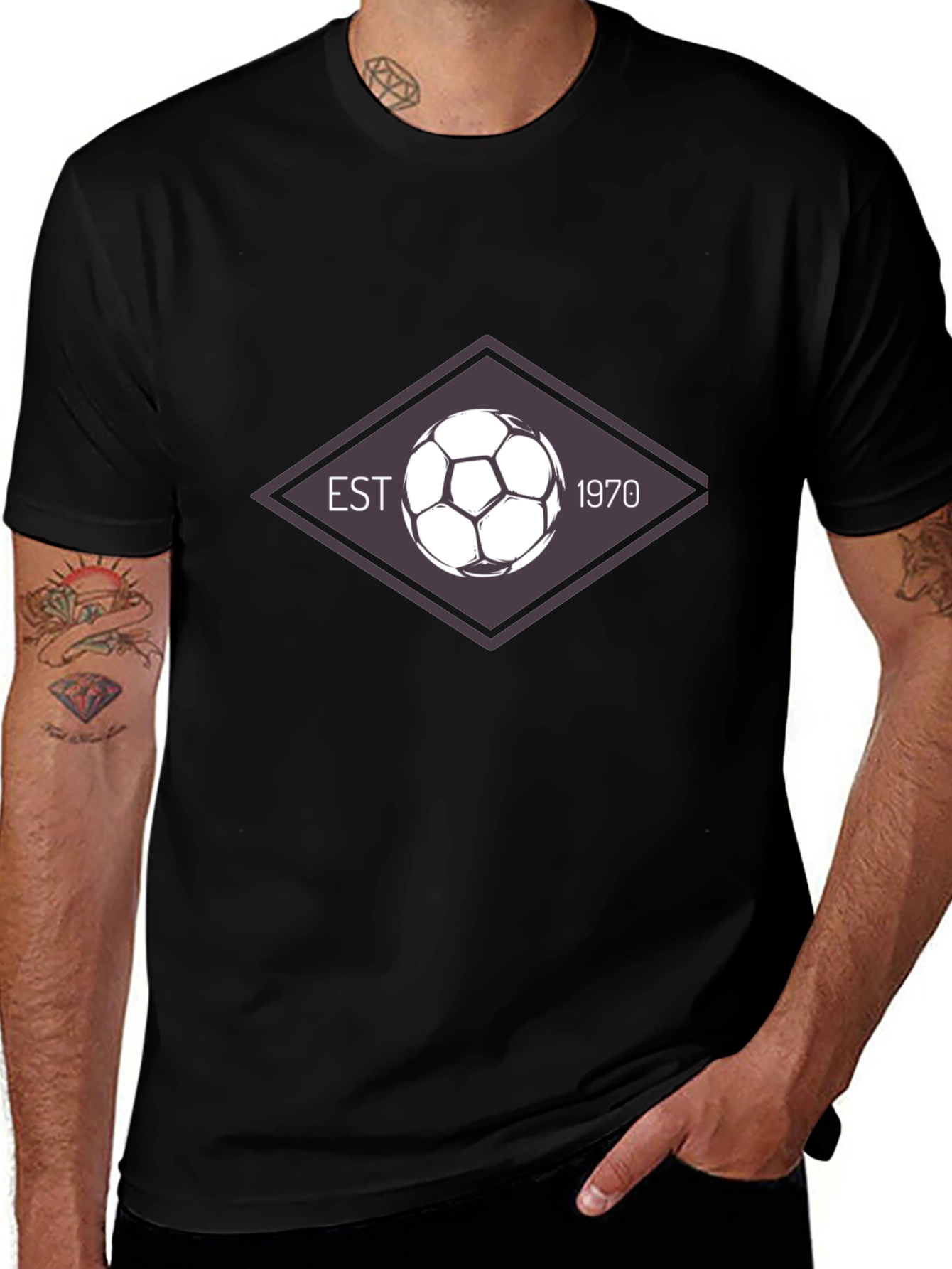 Variant 23 of EST 1970 Soccer Ball Graphic T-Shirt