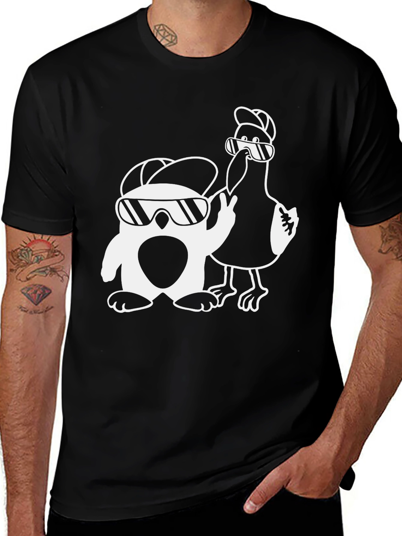 Variant 6 of Cool Penguin & Bird T-Shirt