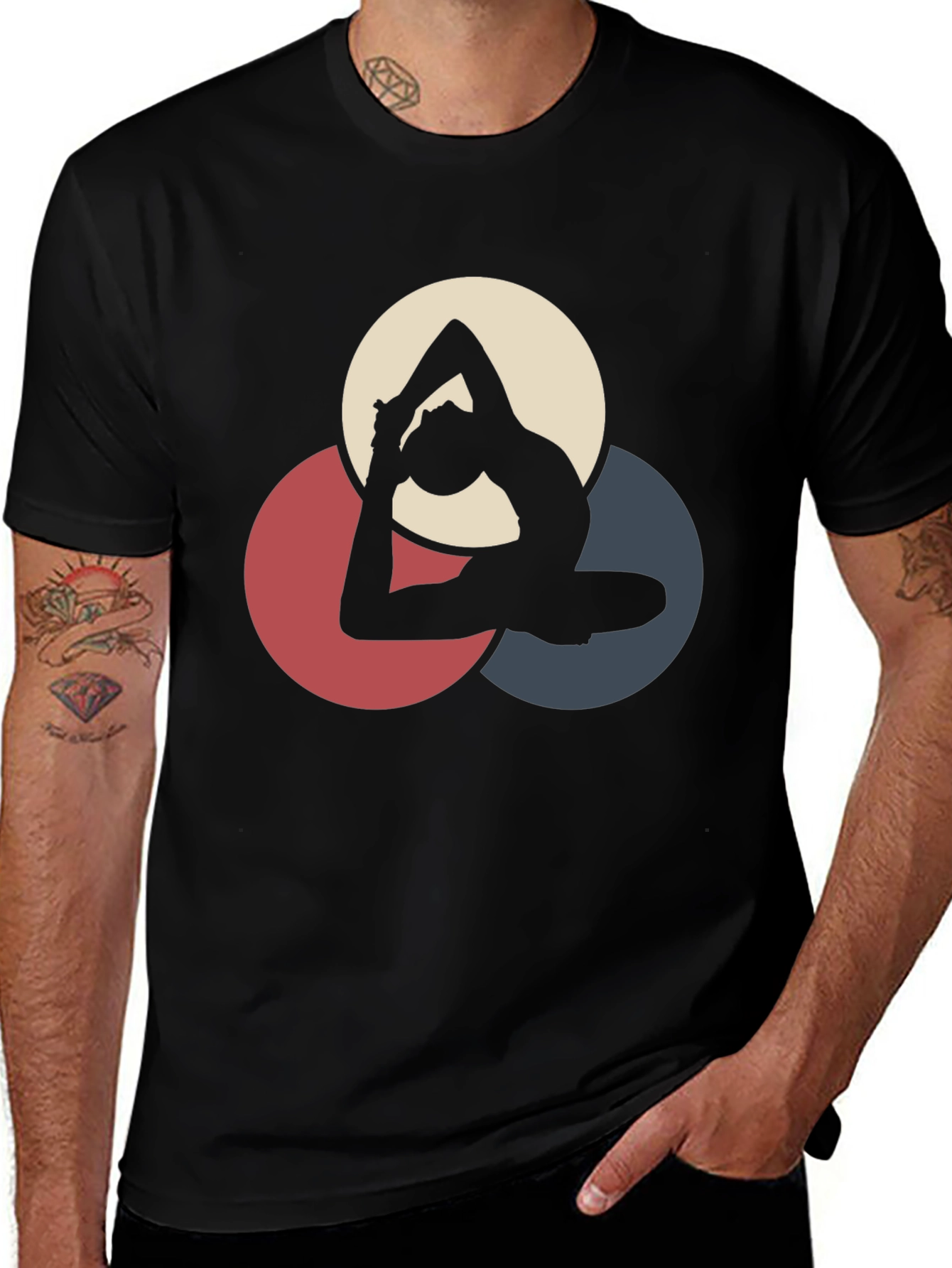 Variant 15 of Yoga Pose Graphic Black T-Shirt