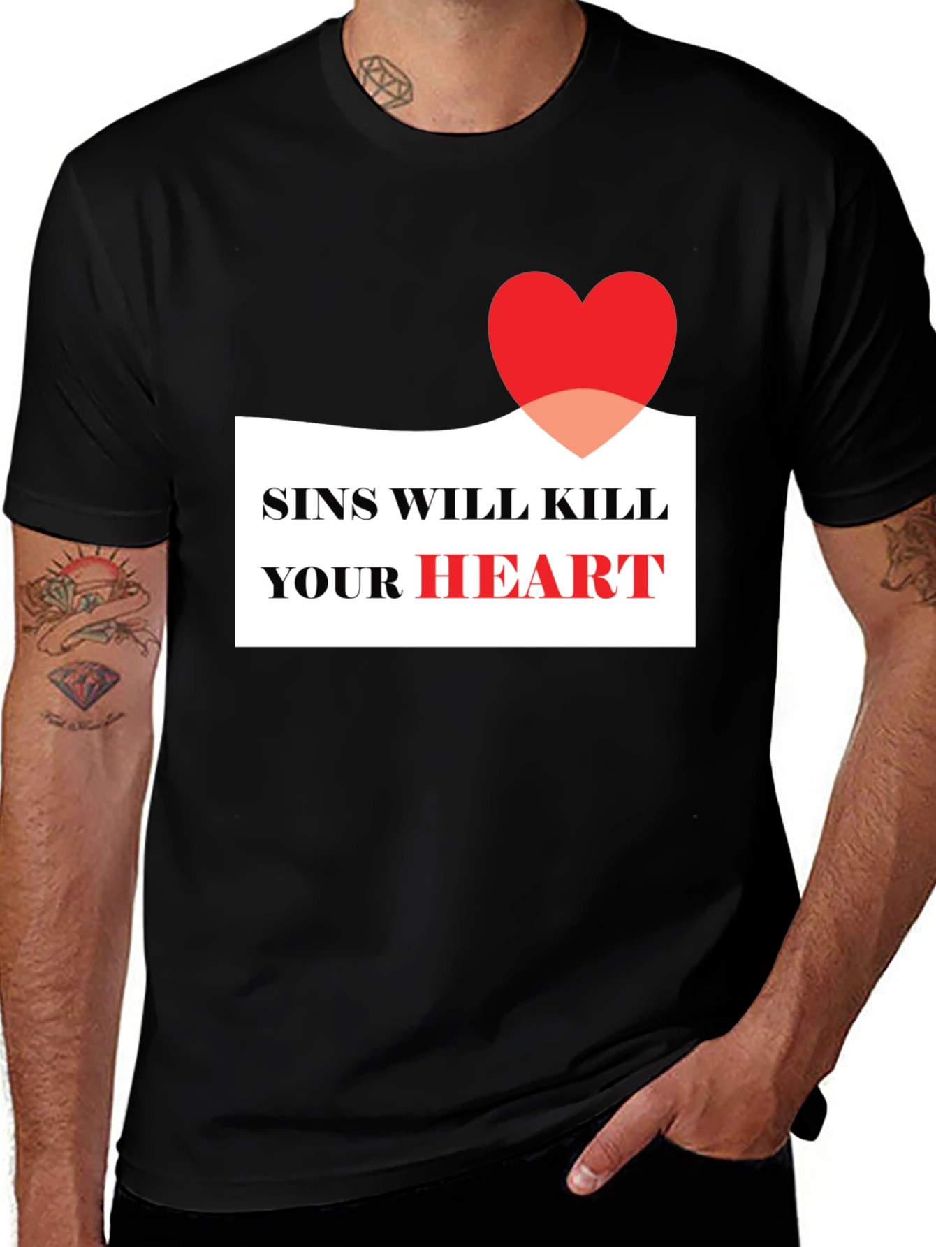 Variant 25 of Sins Will Kill Your Heart Graphic Tee