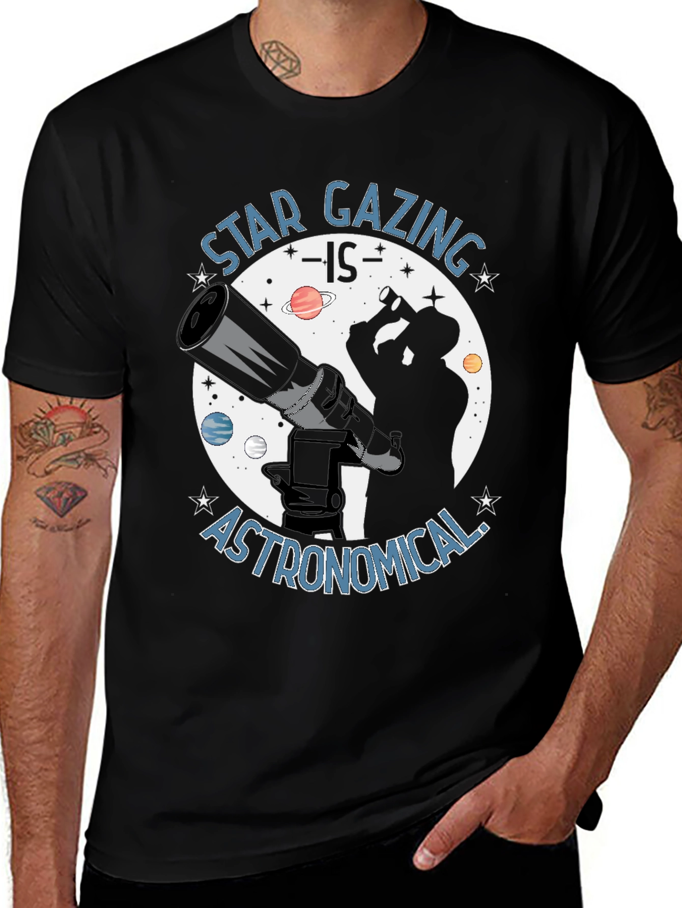 Variant 19 of Star Gazing is Astronomical Black T-Shirt