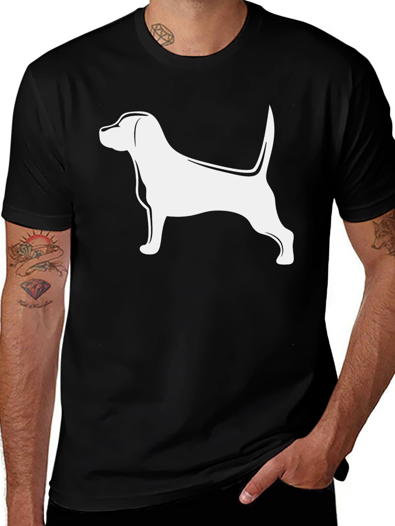 Variant 8 of Dog Silhouette Graphic Tee - Classic Black T-Shirt