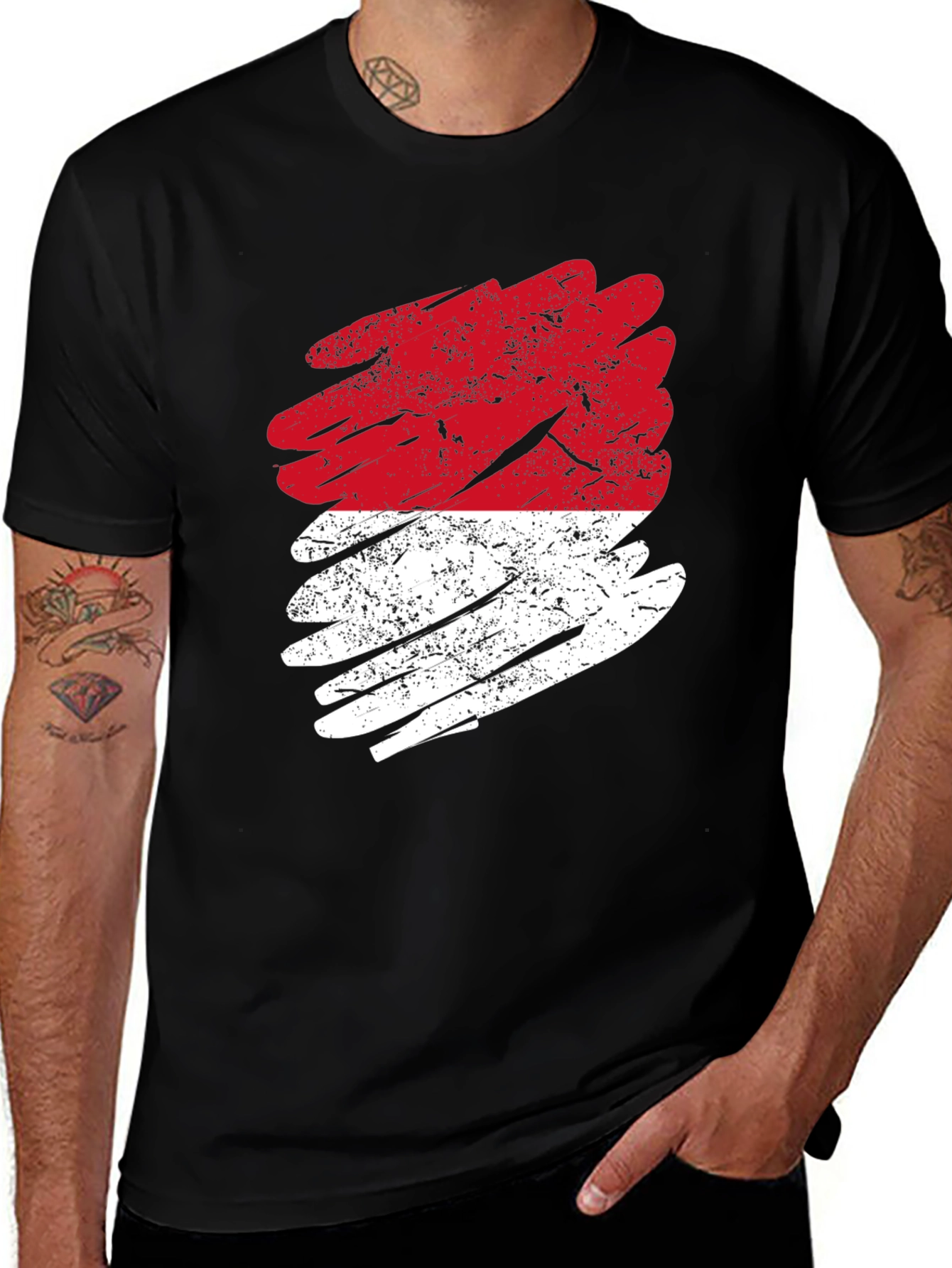 Indonesia Flag Grunge T-Shirt