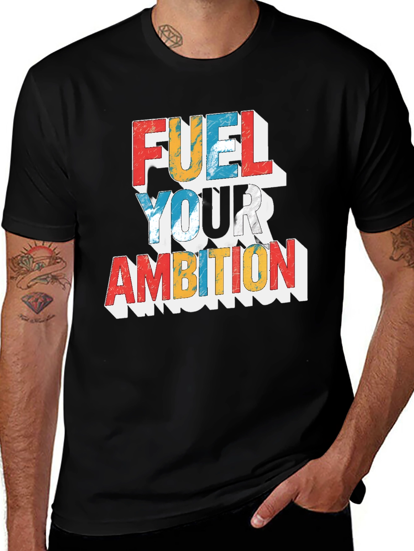Variant 26 of Fuel Your Ambition Graphic Tee - Black