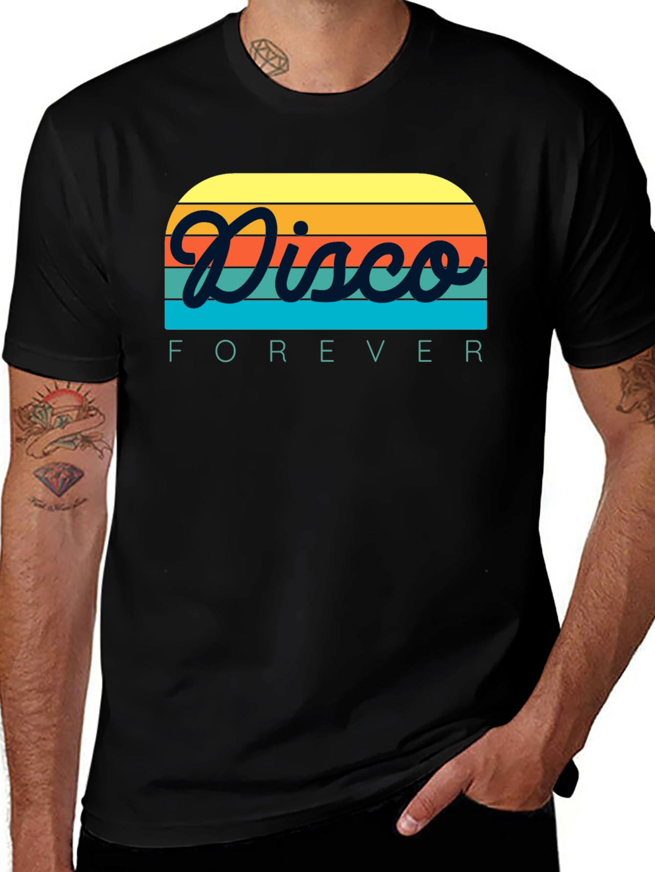 Variant 7 of Retro Disco Forever Graphic T-Shirt - Black