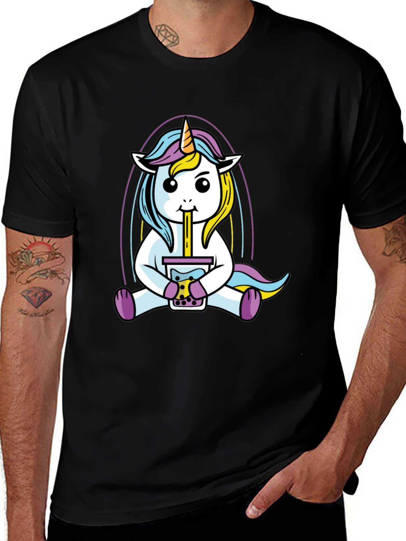 Variant 24 of Unicorn Boba Tea Graphic Tee - Cute & Trendy Shirt