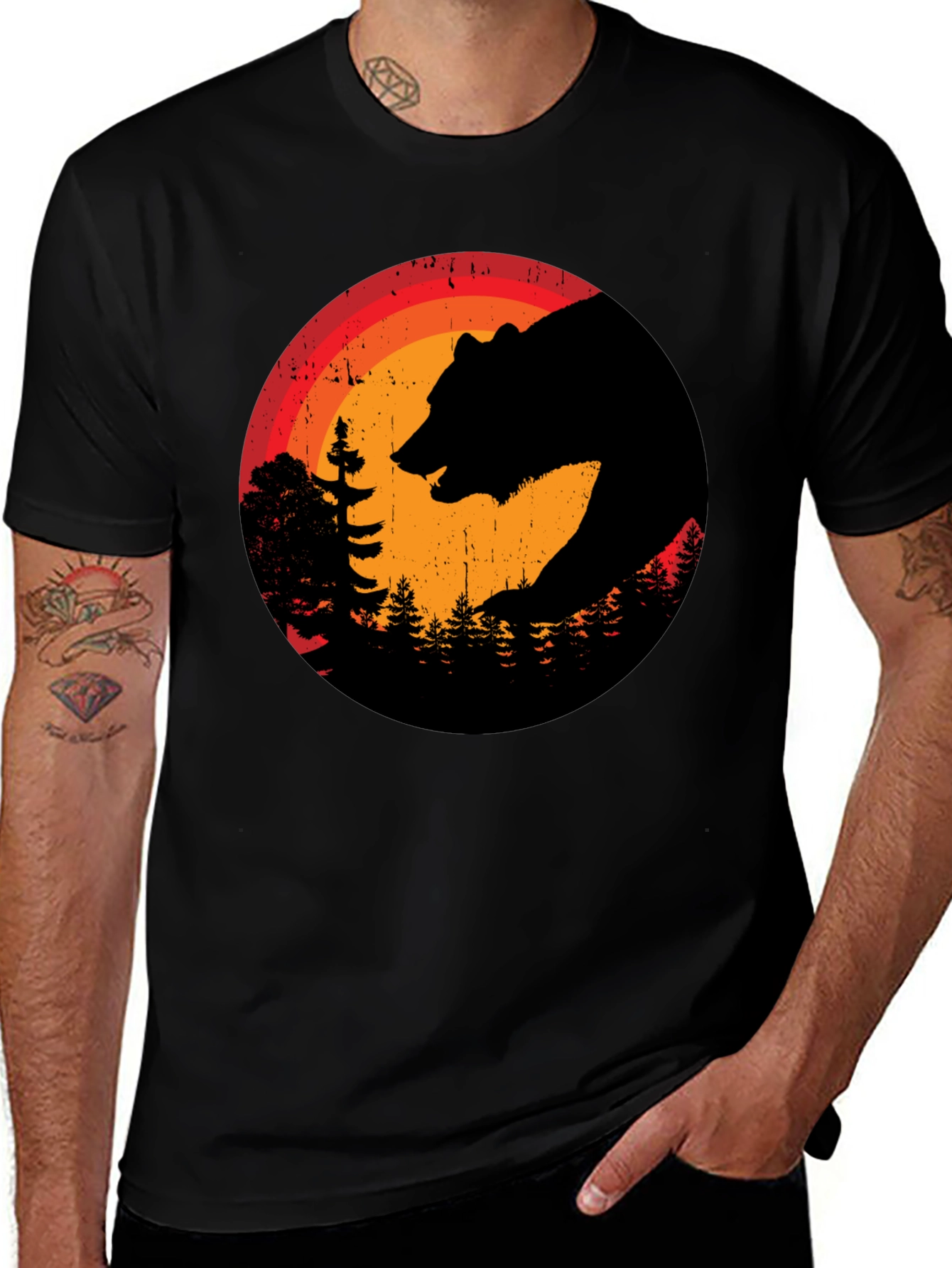 Variant 14 of Bear Silhouette Graphic Tee - Nature Inspired T-Shirt