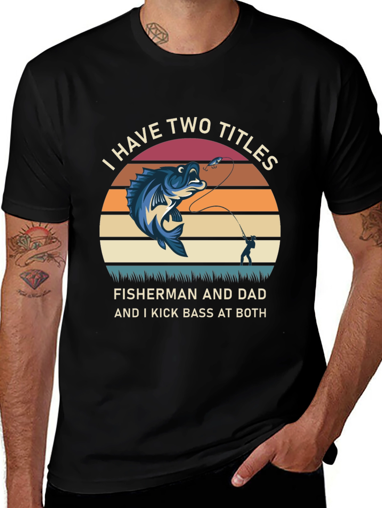 Variant 10 of Fisherman Dad T-Shirt: Two Titles, One Great Tee!