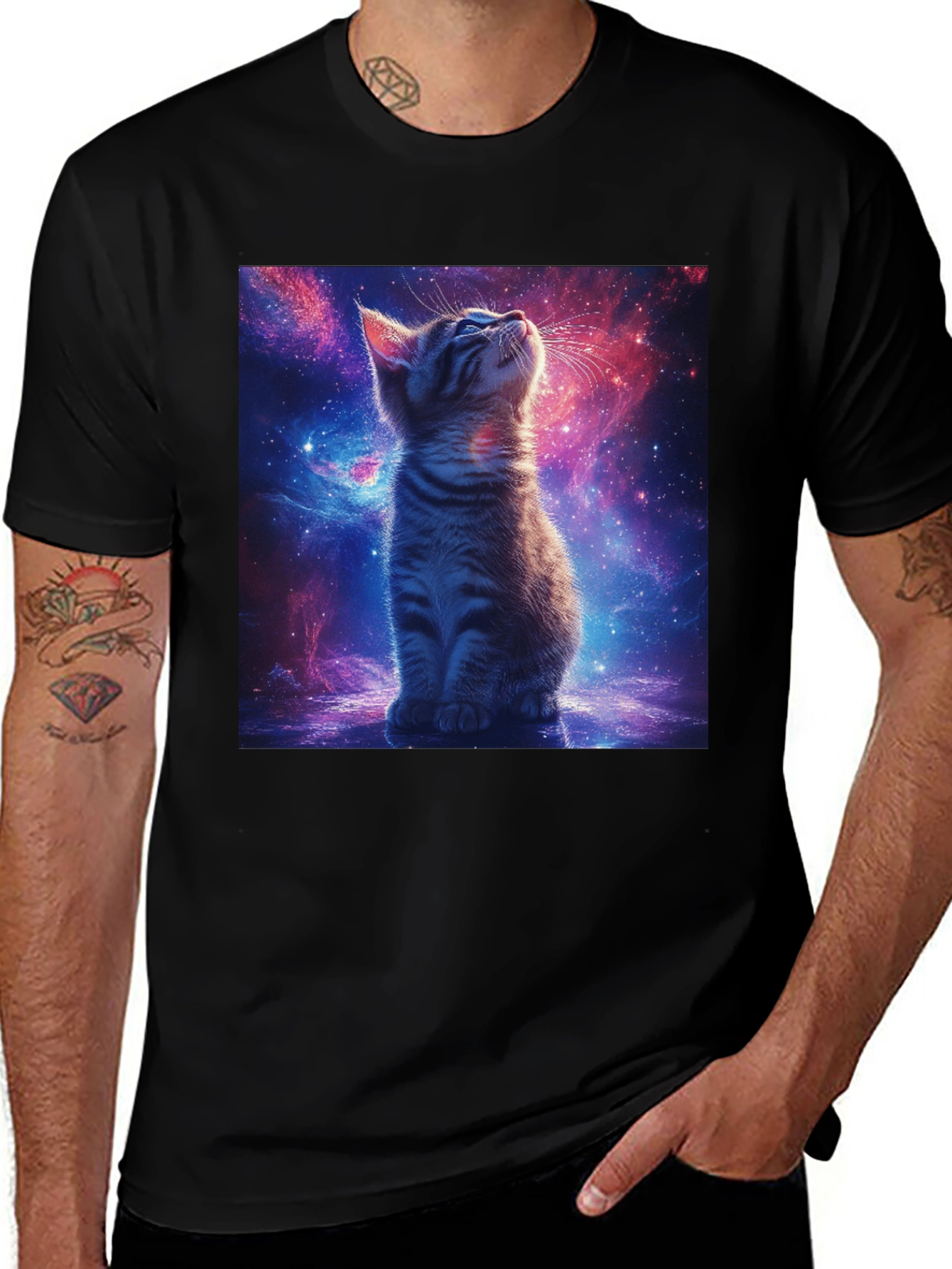 Galaxy Cat T-Shirt - Cosmic Kitten Tee