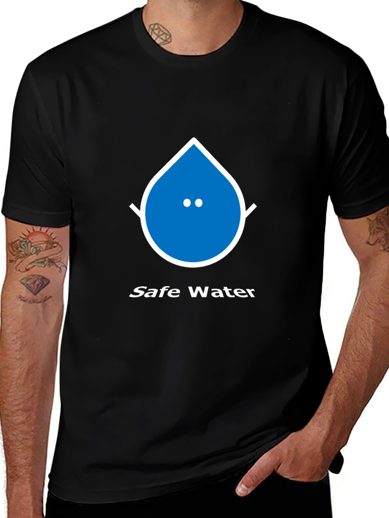 Variant 20 of Safe Water Graphic Tee - Unisex Black T-Shirt