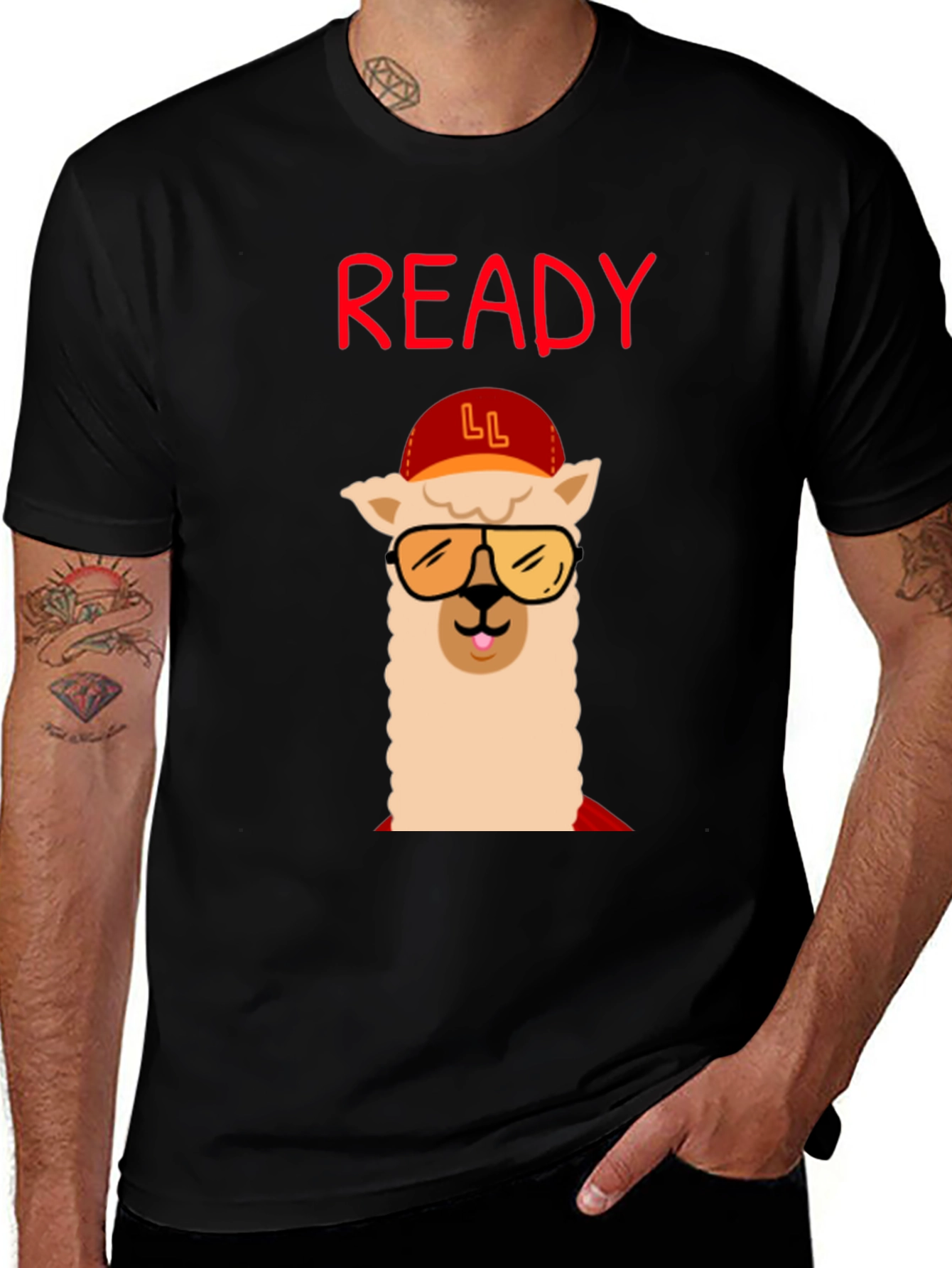 Variant 25 of Ready Llama T-Shirt: Cool Animal Graphic Tee