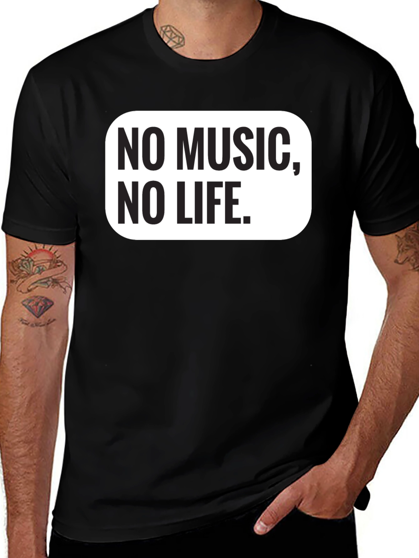 Variant 12 of No Music, No Life Black Graphic Tee