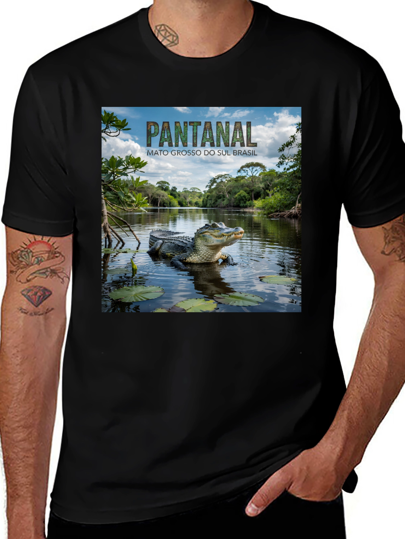 Pantanal Alligator Graphic Tee - Mato Grosso do Sul, Brazil T-Shirt