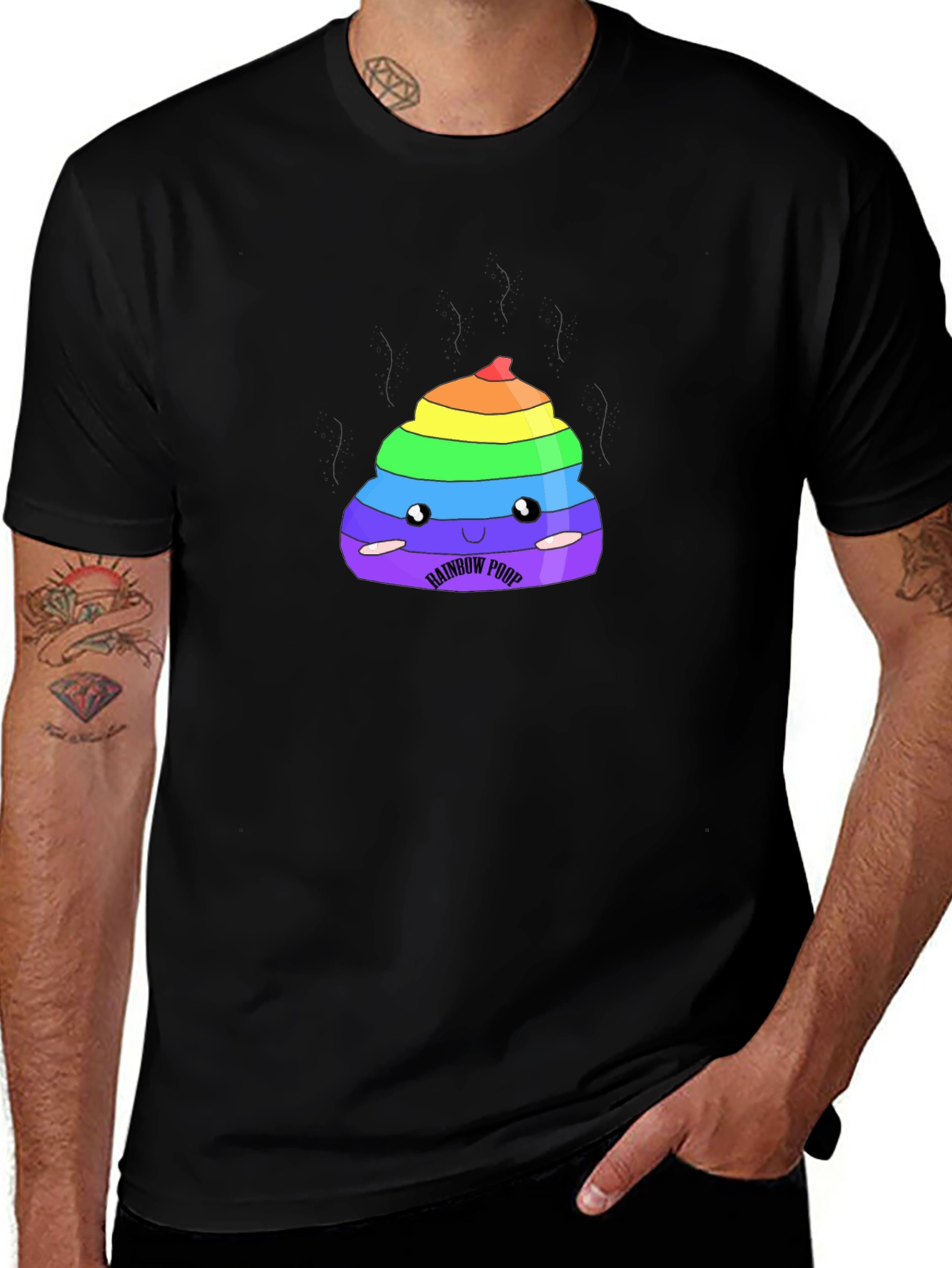 Variant 16 of Rainbow Poop Graphic Tee - Black Unisex T-Shirt
