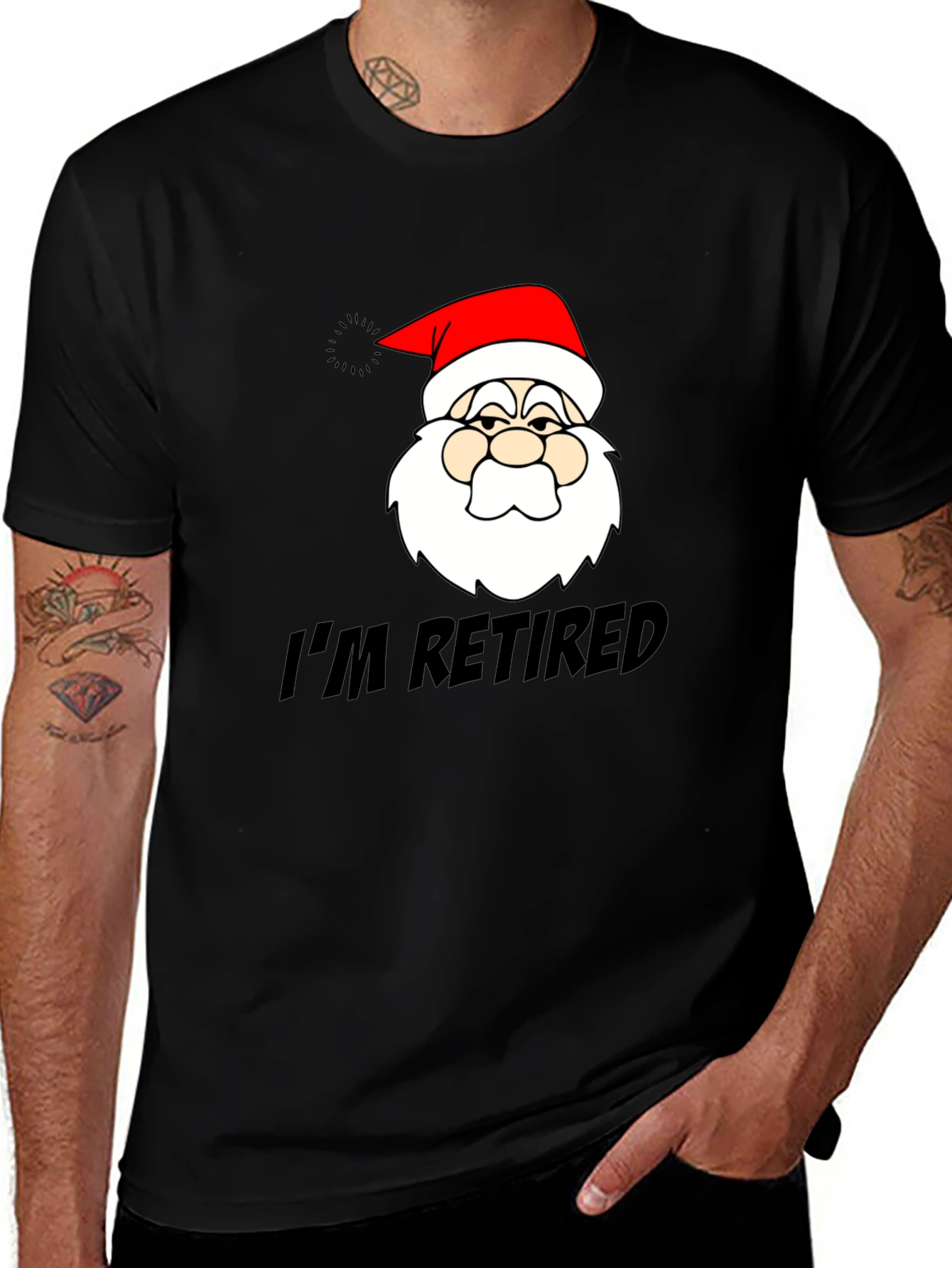 Variant 2 of I'm Retired Santa Graphic T-Shirt
