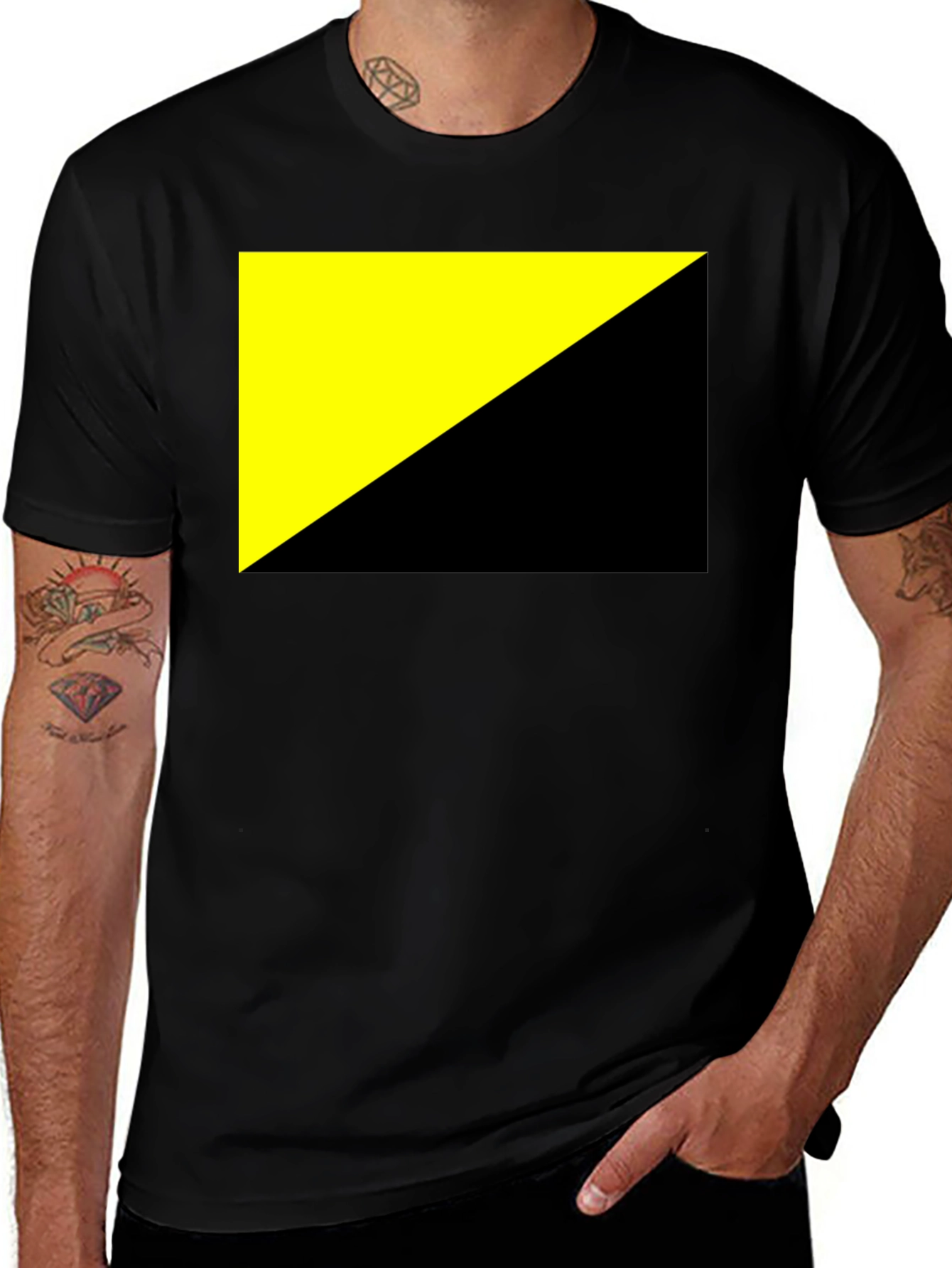 Variant 20 of Anarcho-Capitalism Flag Tee - Black Cotton Blend