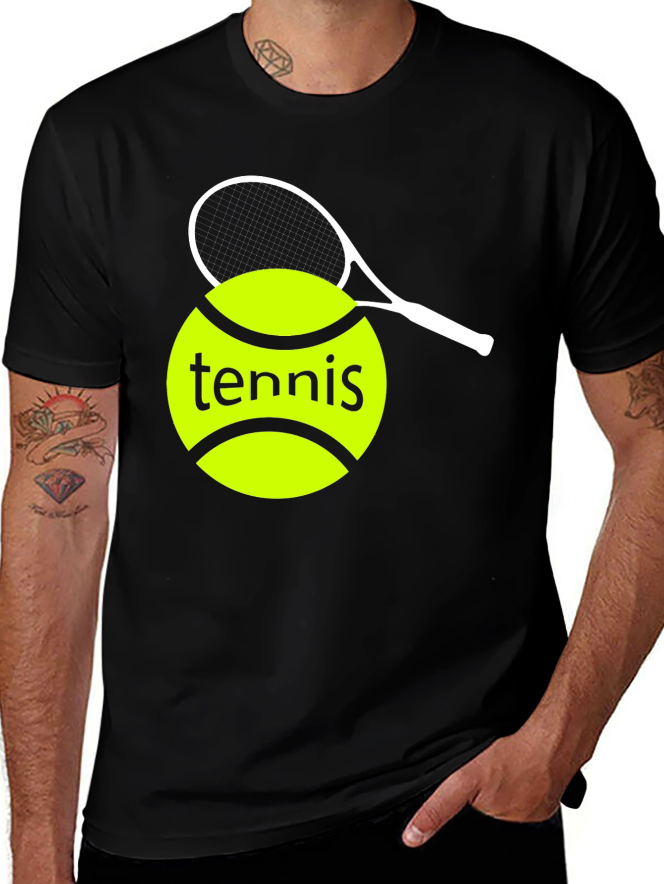 Tennis Ball and Racket Graphic Tee