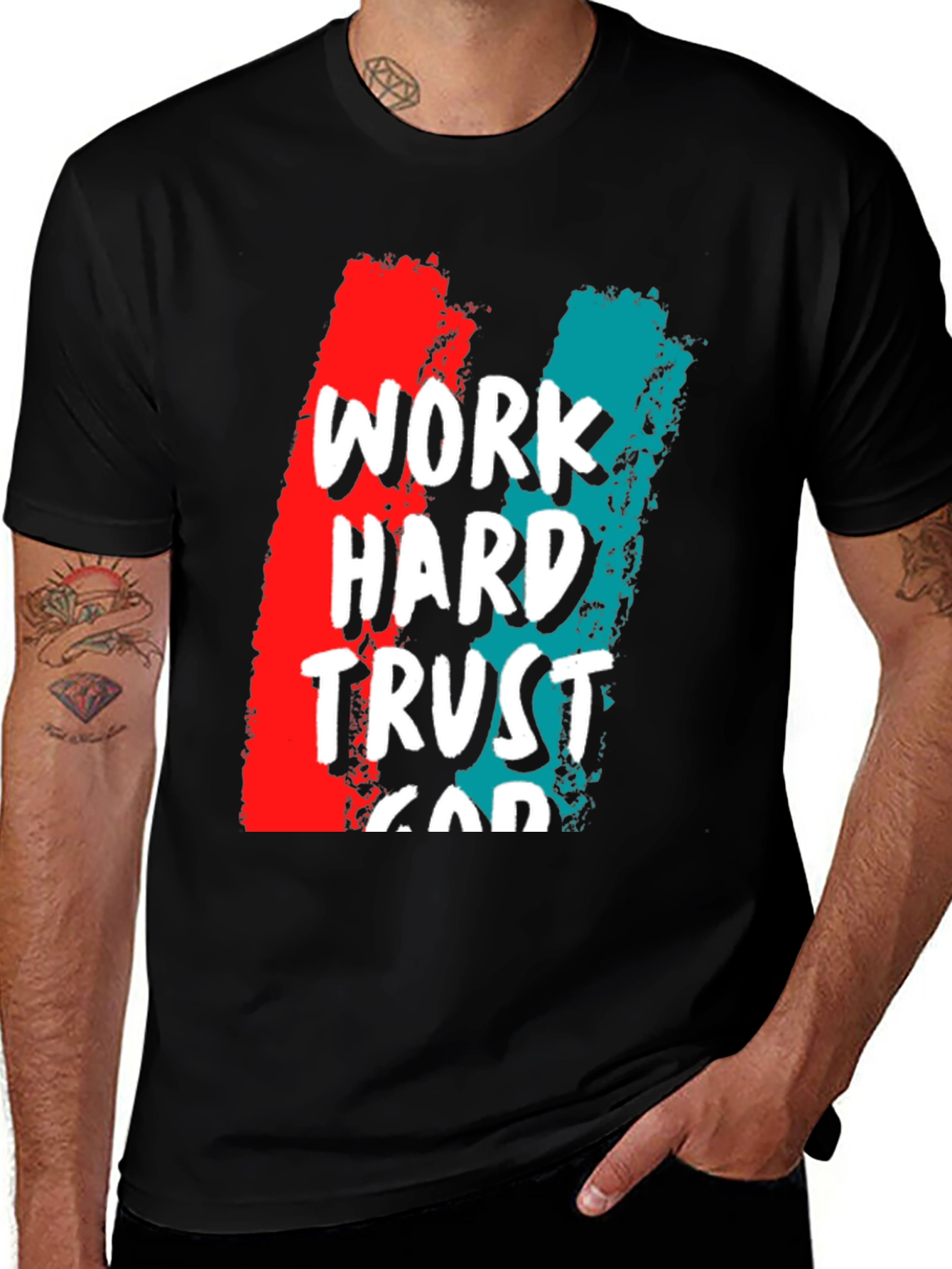 Variant 26 of Work Hard Trust God Graphic Tee