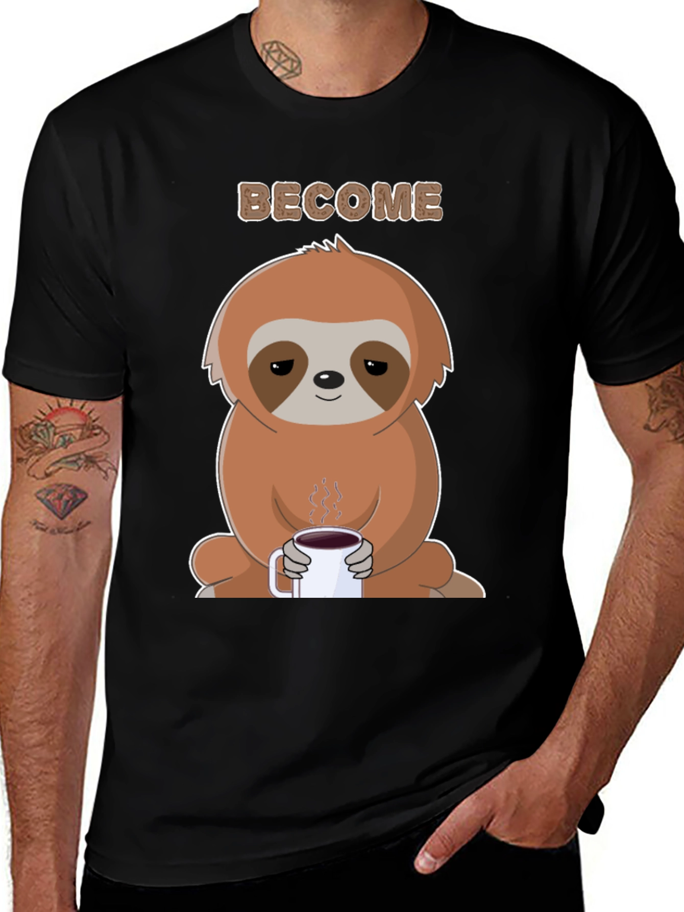 Variant 6 of Become Sloth Coffee T-Shirt - Relaxed & Cozy