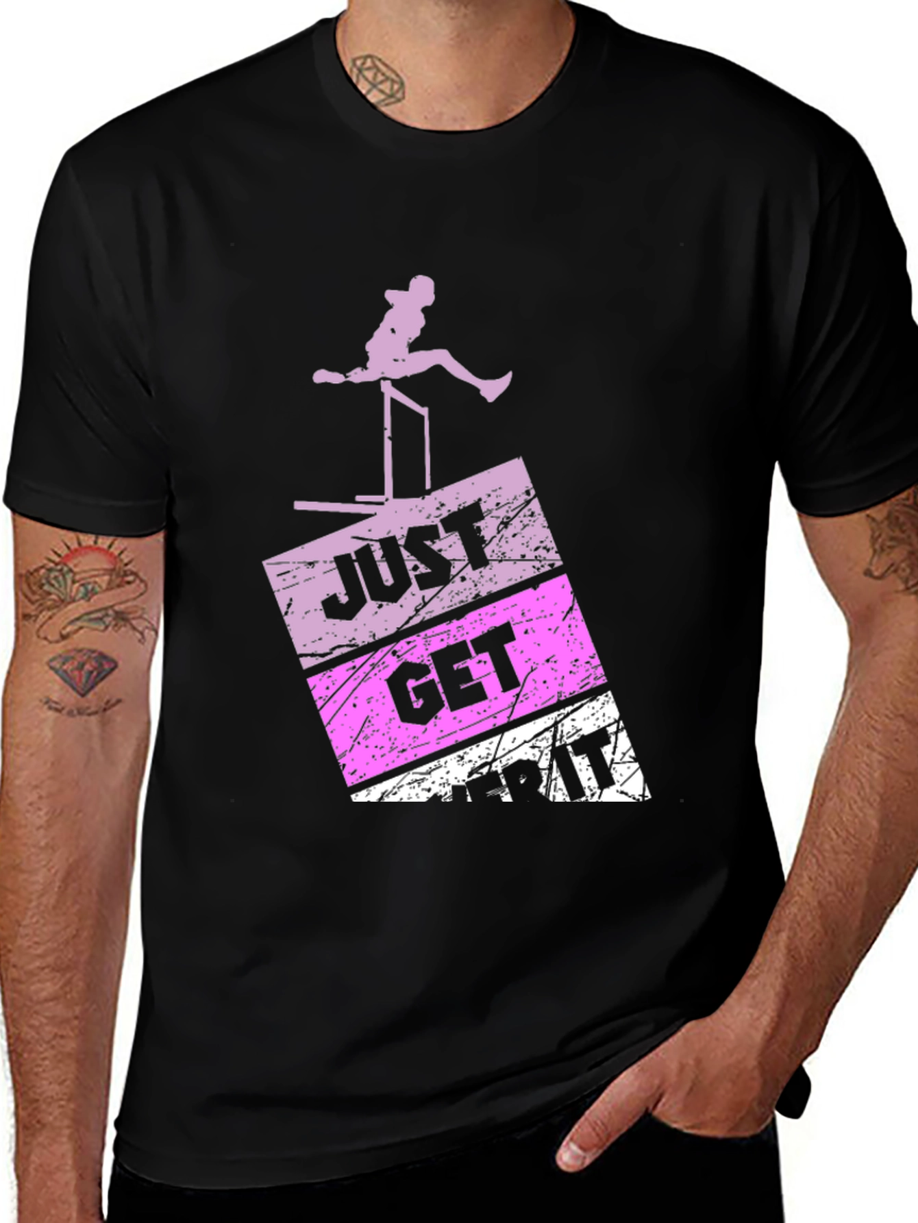 Variant 23 of Hurdle Racer Graphic Tee - Just Get Over It!