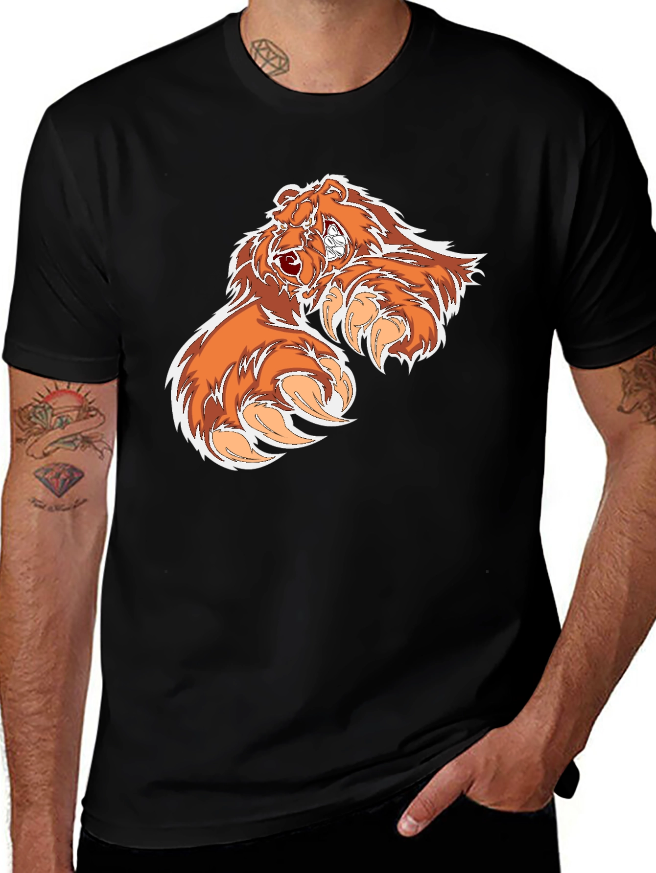 Variant 15 of Bear Claw Graphic Tee - Black