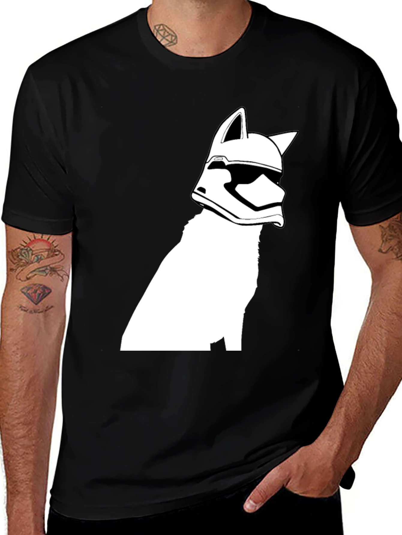 Variant 10 of Stormtrooper Husky T-Shirt - Black Cotton Tee