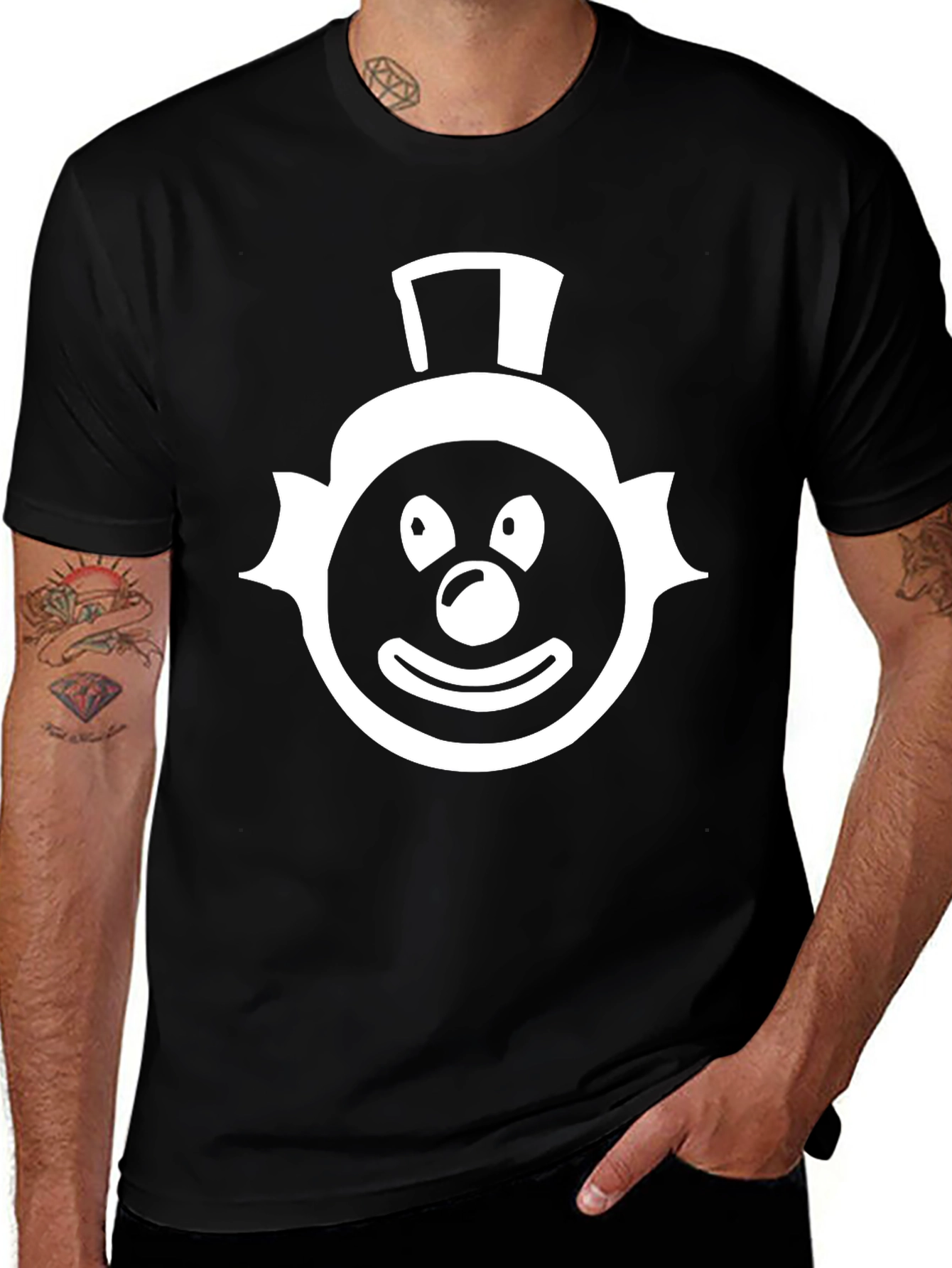 Variant 15 of Clown Face Graphic Tee - Mens Black T-Shirt