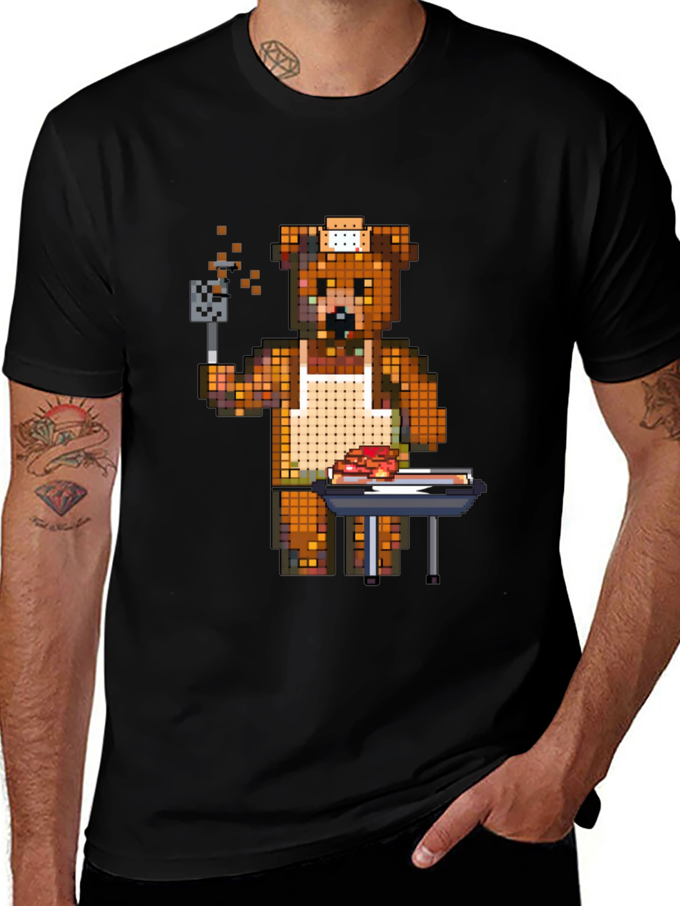 Variant 19 of Pixel Bear BBQ T-Shirt