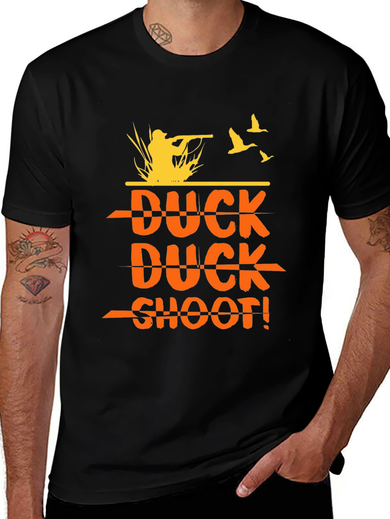 Variant 13 of Duck Duck Shoot Black T-Shirt
