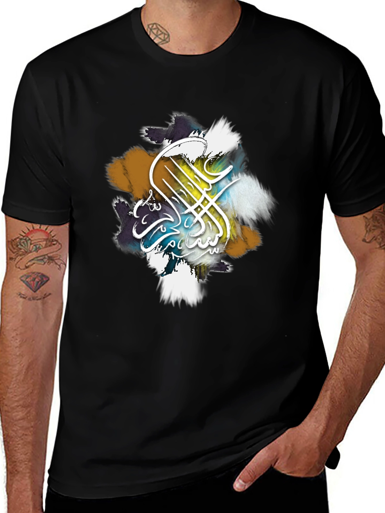 Variant 30 of Stylish Black T-Shirt with Artistic Arabic Calligraphy Design