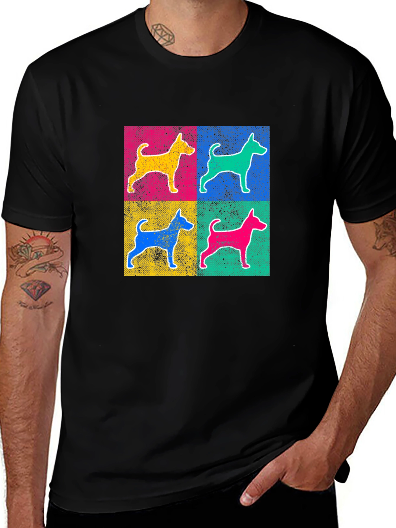 Variant 27 of Pop Art Dog Silhouette T-Shirt
